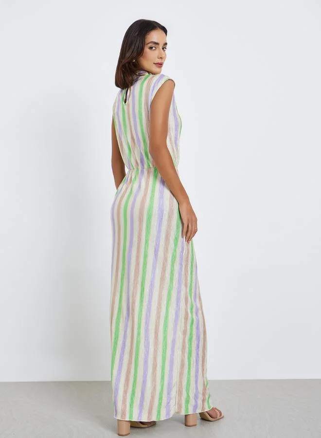 Styli  Women Sleeveless Striped Maxi Dress for Women | Best Price UAE